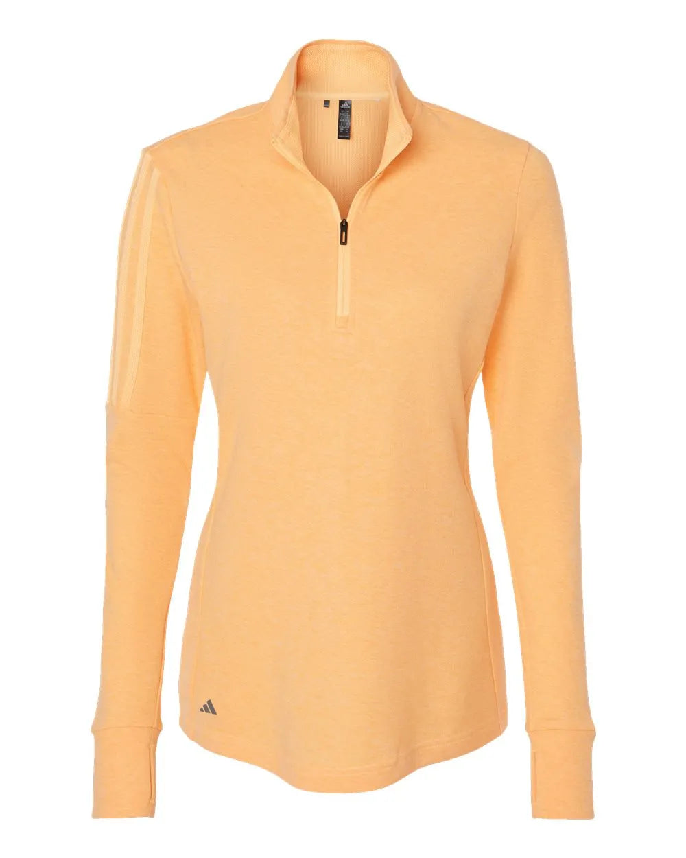 Women's 3-Stripes Quarter-Zip Sweater acid orage melange_3