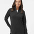 Women's 3-Stripes Quarter-Zip Sweater black melange