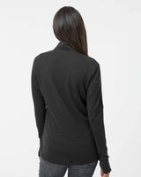 Women's 3-Stripes Quarter-Zip Sweater black melange_2
