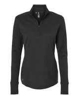 Women's 3-Stripes Quarter-Zip Sweater black melange_3