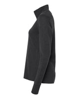 Women's 3-Stripes Quarter-Zip Sweater black melange_4