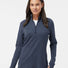 Women's 3-Stripes Quarter-Zip Sweater collegiate navy melange