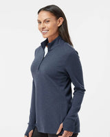 Women's 3-Stripes Quarter-Zip Sweater collegiate navy melange_1