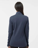 Women's 3-Stripes Quarter-Zip Sweater collegiate navy melange_2