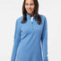 Women's 3-Stripes Quarter-Zip Sweater focus blue melange