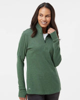 Women's 3-Stripes Quarter-Zip Sweater focus green oxide melange