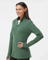 Women's 3-Stripes Quarter-Zip Sweater focus green oxide melange_1