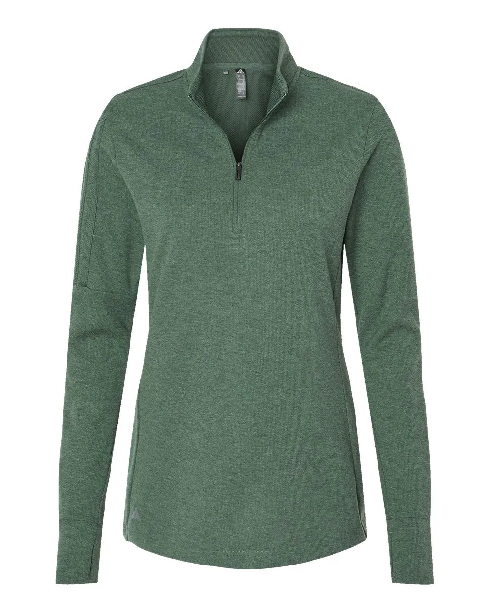 Women's 3-Stripes Quarter-Zip Sweater focus green oxide melange_3