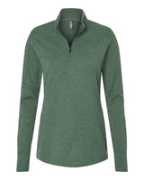 Women's 3-Stripes Quarter-Zip Sweater focus green oxide melange_3