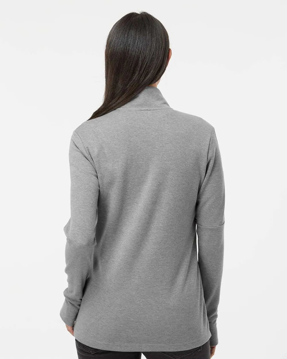 Women's 3-Stripes Quarter-Zip Sweater grey three melange_2