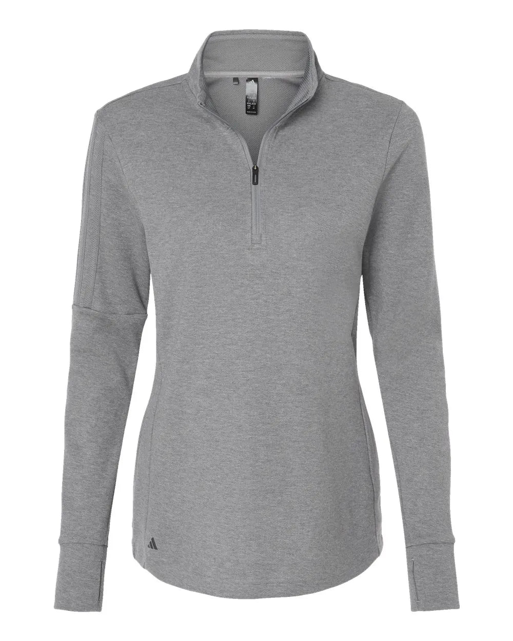 Women's 3-Stripes Quarter-Zip Sweater grey three melange_3