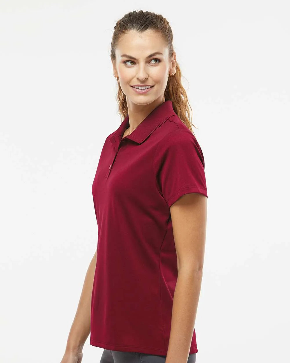 Women's Basic Sport Polo collegiate burgundy_1
