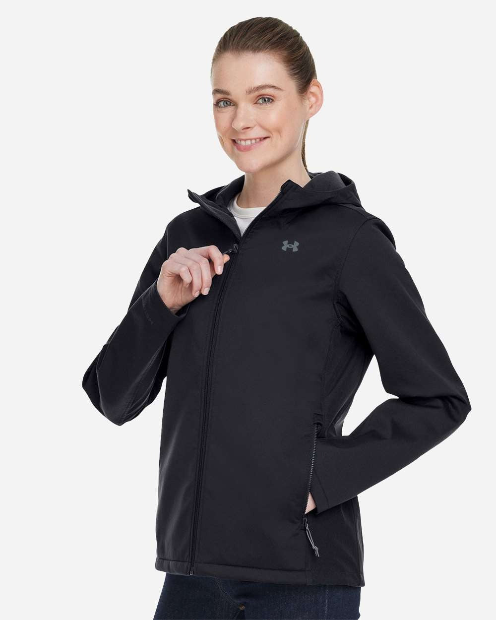 Women's ColdGear® Infared Shield 2.0 Hooded Jacket Black/ PTC Grey_1