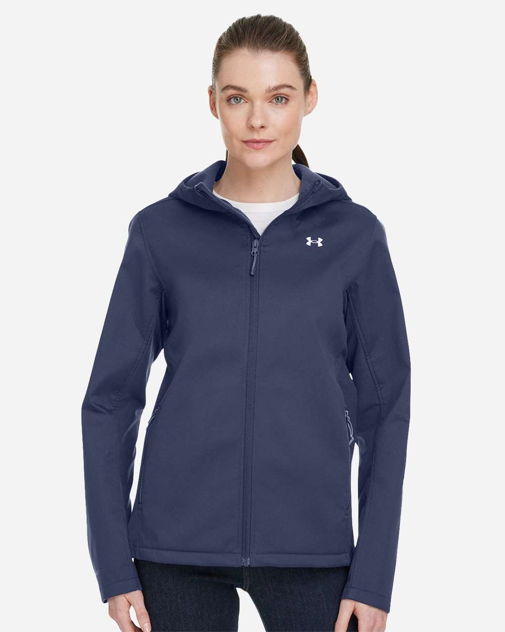 Women's ColdGear® Infared Shield 2.0 Hooded Jacket Midnight Navy/ White