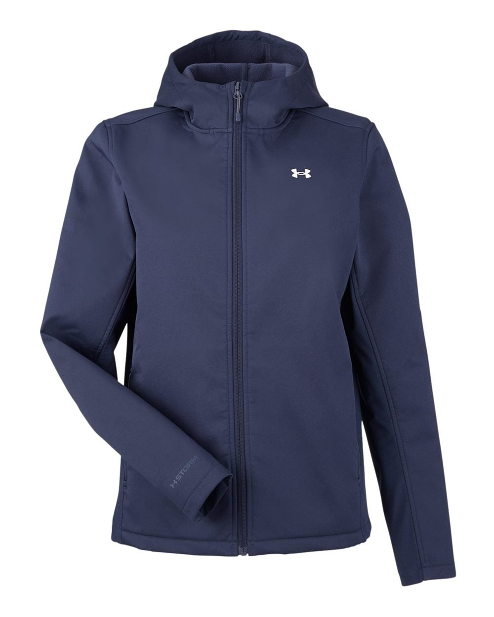 Women's ColdGear® Infared Shield 2.0 Hooded Jacket Midnight Navy/ White_3