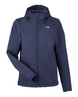 Women's ColdGear® Infared Shield 2.0 Hooded Jacket Midnight Navy/ White_3