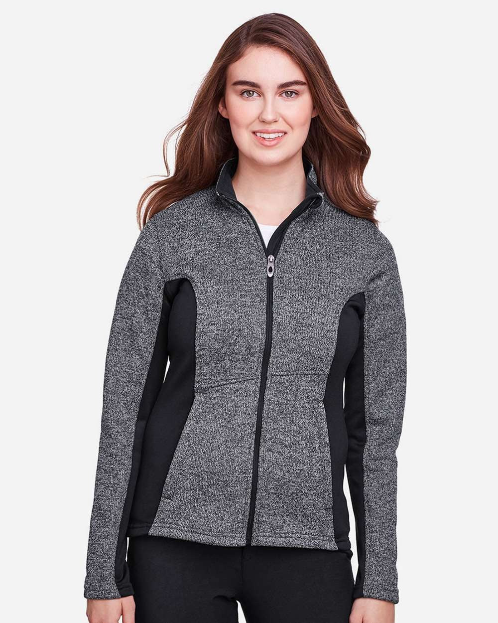 Women's Constant Full-Zip Sweater Fleece Jacket Black Heather/ Black