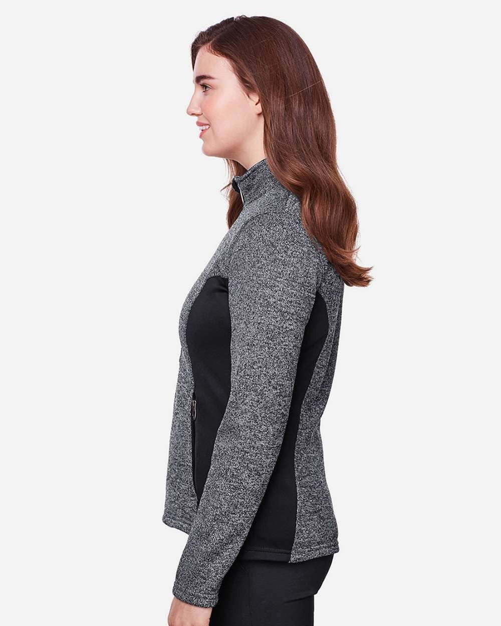 Women's Constant Full-Zip Sweater Fleece Jacket Black Heather/ Black_1