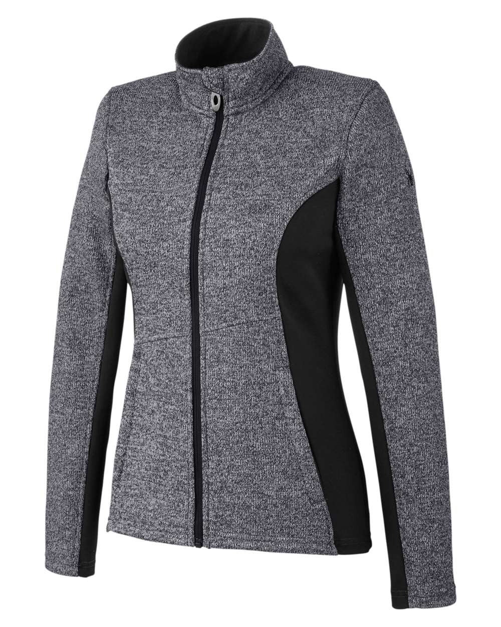 Women's Constant Full-Zip Sweater Fleece Jacket Black Heather/ Black_3