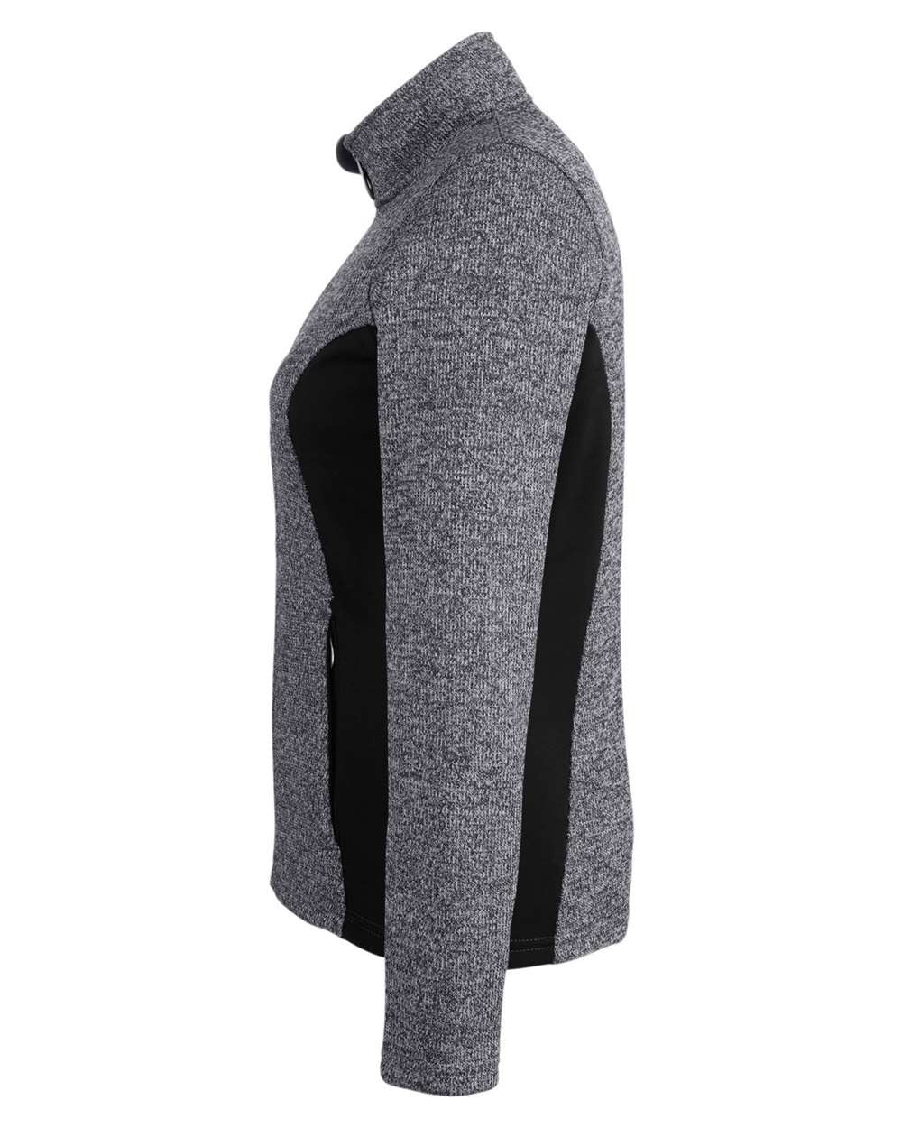 Women's Constant Full-Zip Sweater Fleece Jacket Black Heather/ Black_4