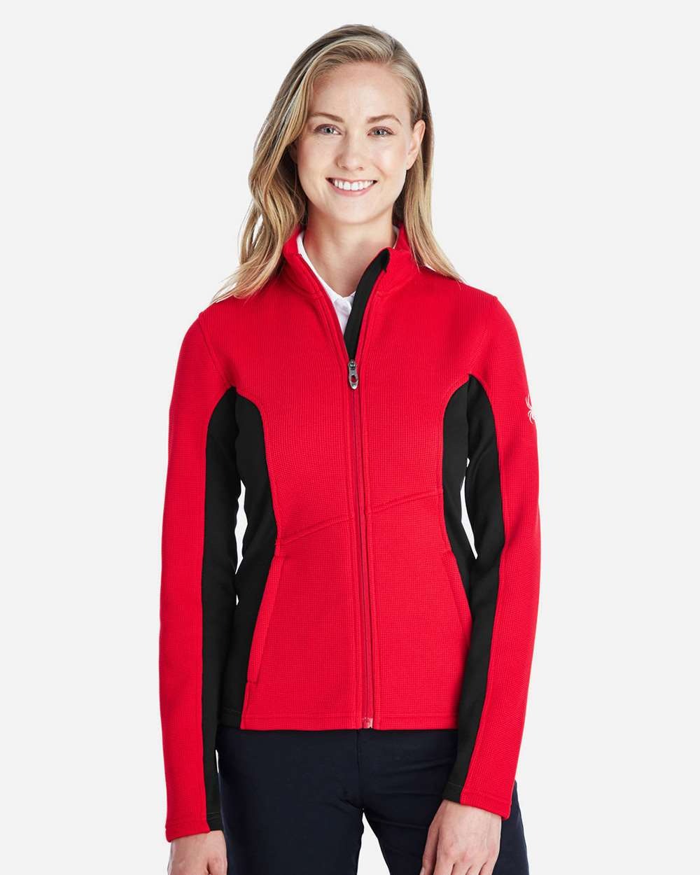 Women's Constant Full-Zip Sweater Fleece Jacket Red/ Back/ White