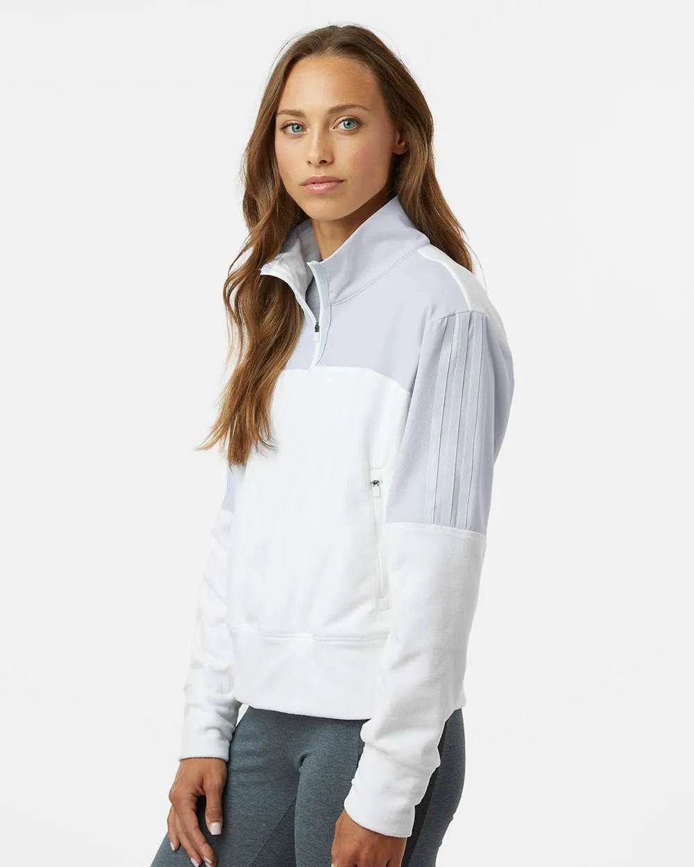 Women's Fleece Quarter-Zip Pullover halo blue_1