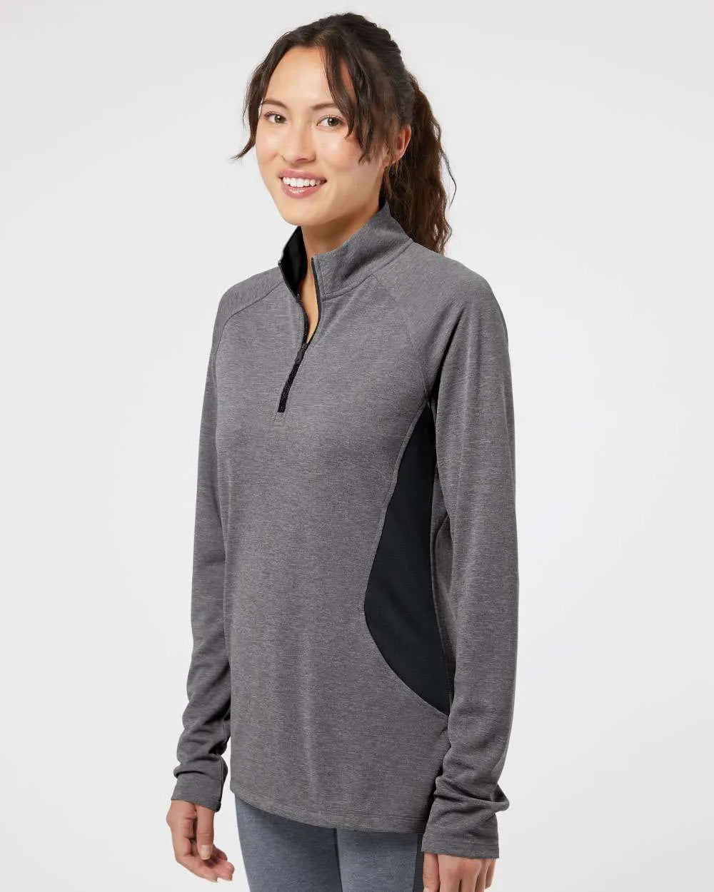 Women's Lightweight Quarter-Zip Pullover black heather/ carbon_2