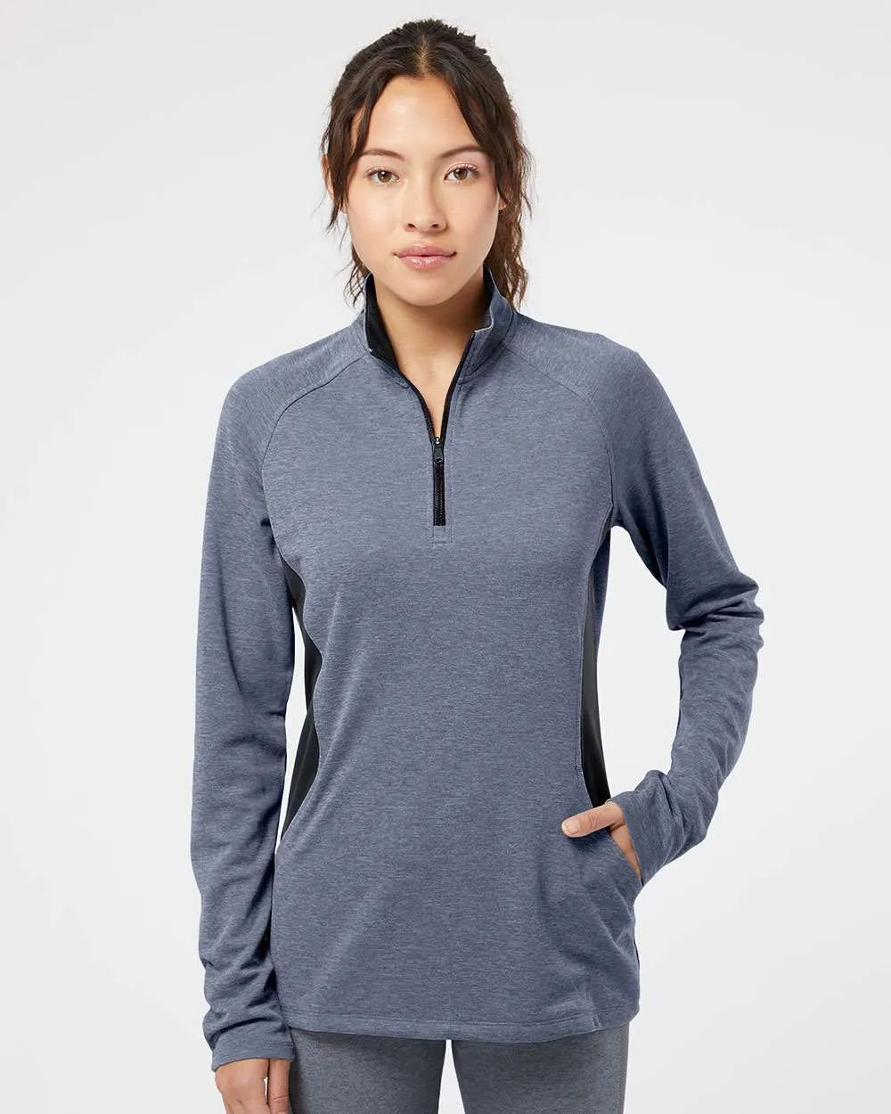 Women's Lightweight Quarter-Zip Pullover collegiate navy heather/ carbon