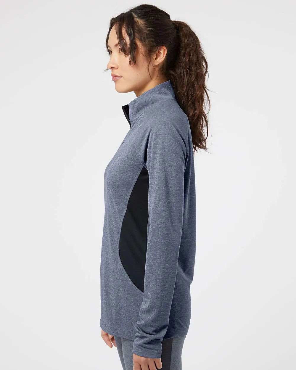 Women's Lightweight Quarter-Zip Pullover collegiate navy heather/ carbon_2