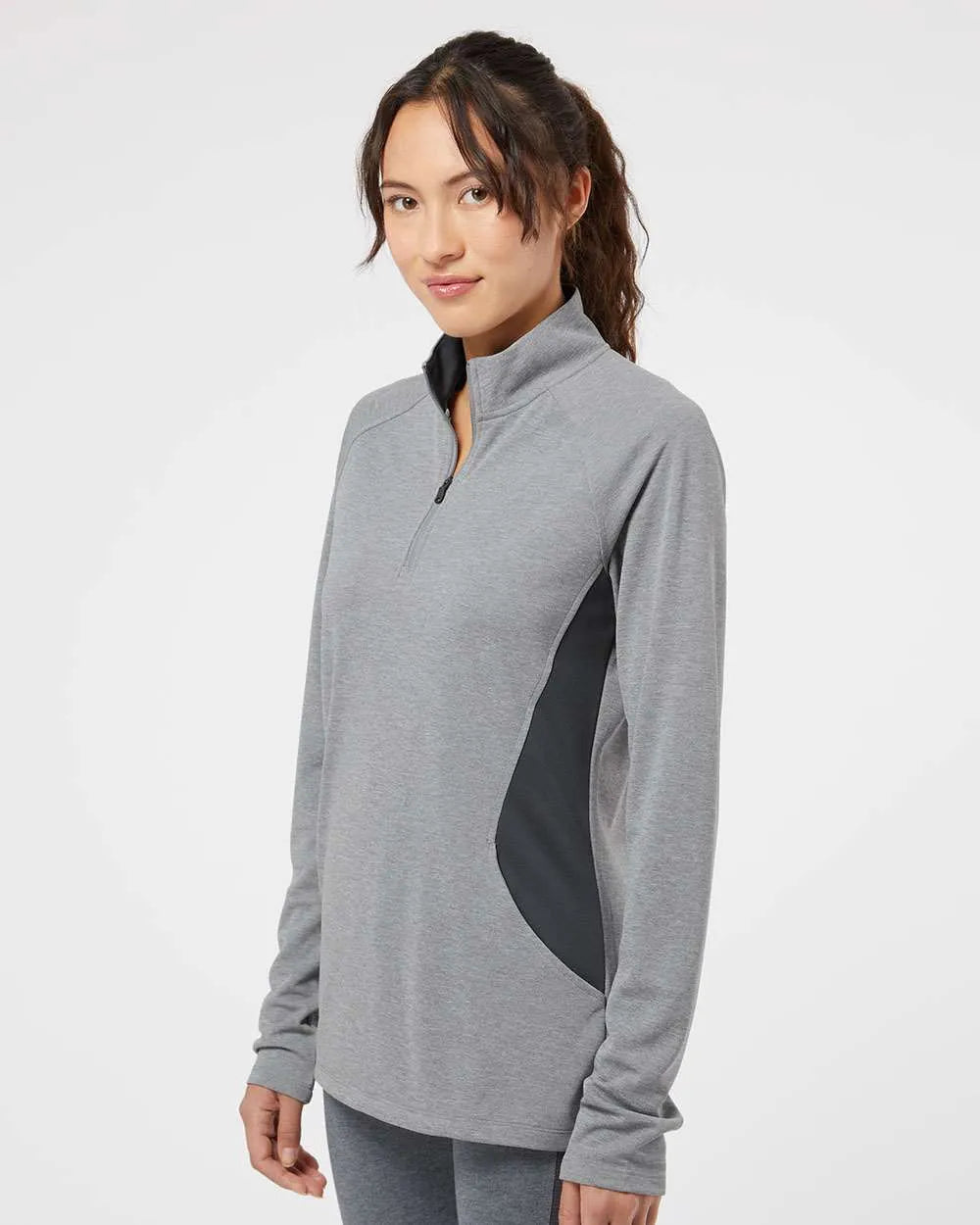 Women's Lightweight Quarter-Zip Pullover grey three heather/ carbon_2