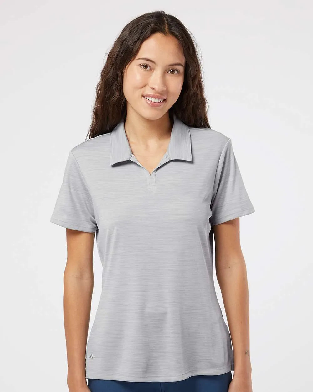 Women's Mélange Polo mid grey melange