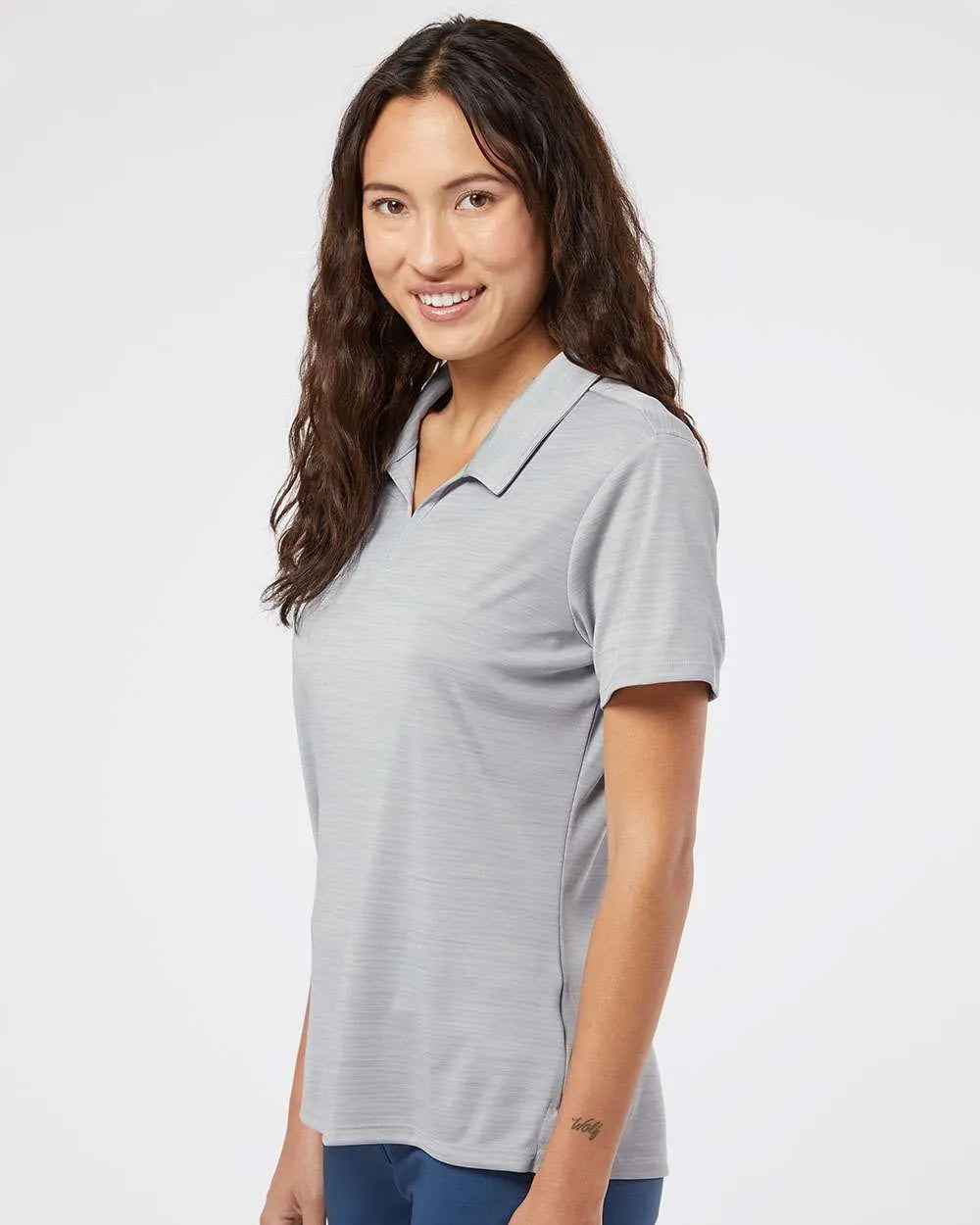 Women's Mélange Polo mid grey melange_2