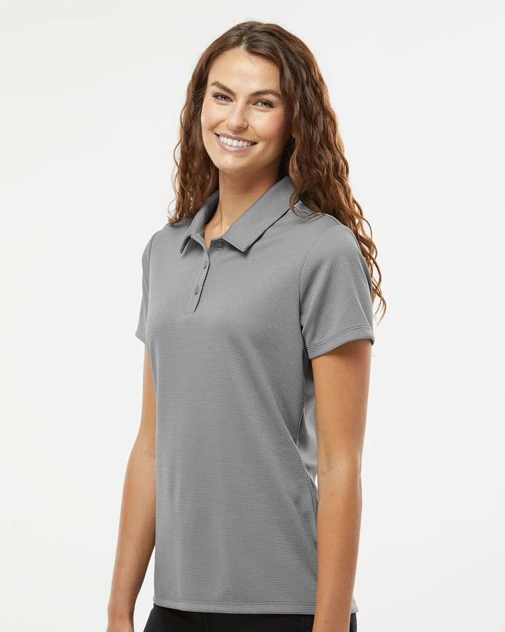 Women's Micro Pique Polo grey three_1