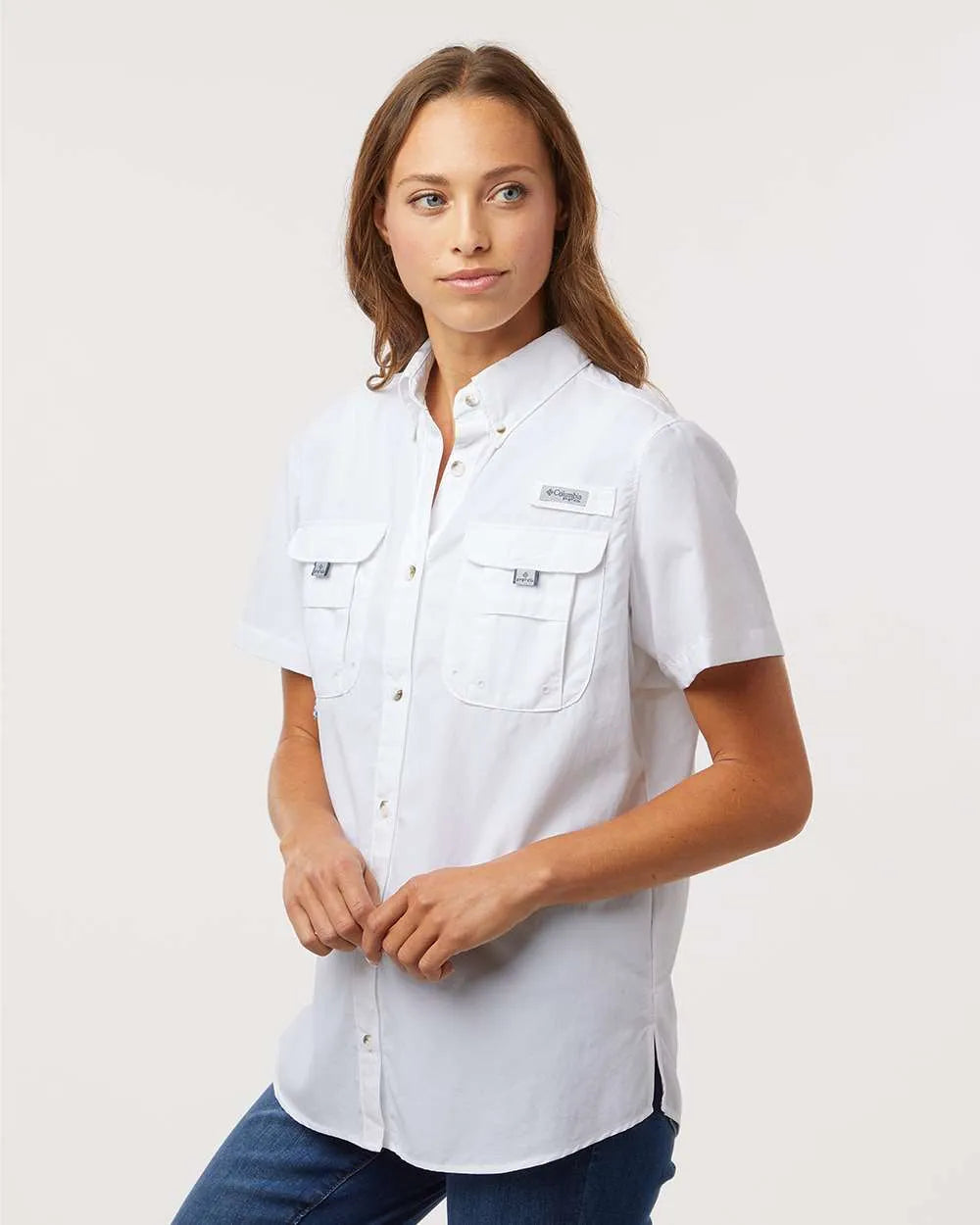 Women's PFG Bahama™ Short Sleeve Shirt White_1
