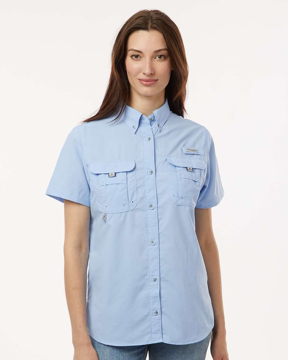 Women's PFG Bahama™ Short Sleeve Shirt White Cap Blue_1