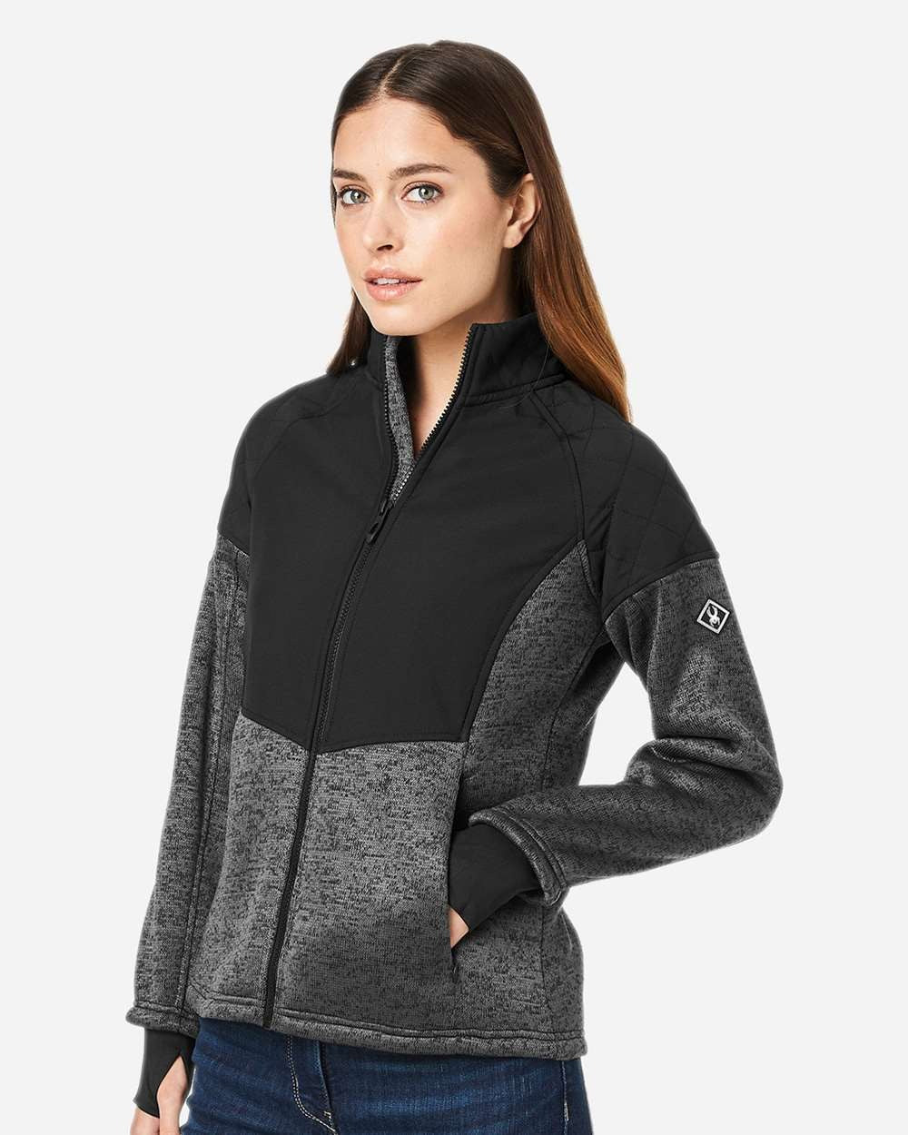 Women's Passage Sweater Jacket Polar/ Black_1
