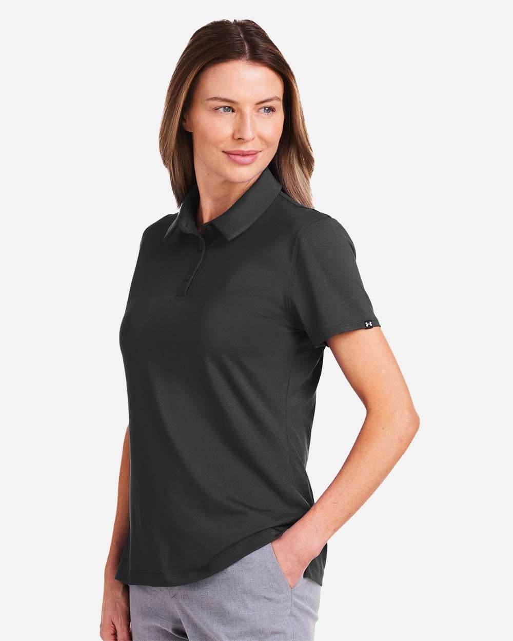 Women's Recycled Polo Black/ White_1