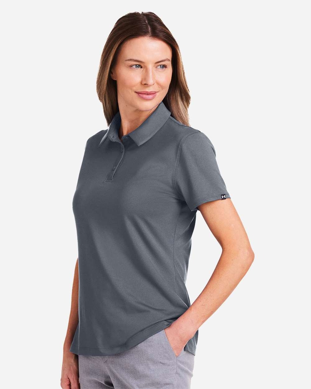 Women's Recycled Polo Castlerock/ White_1