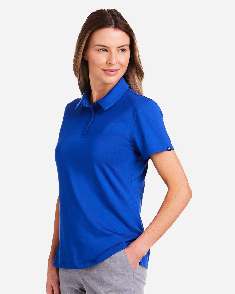 Women's Recycled Polo Royal/ White_1