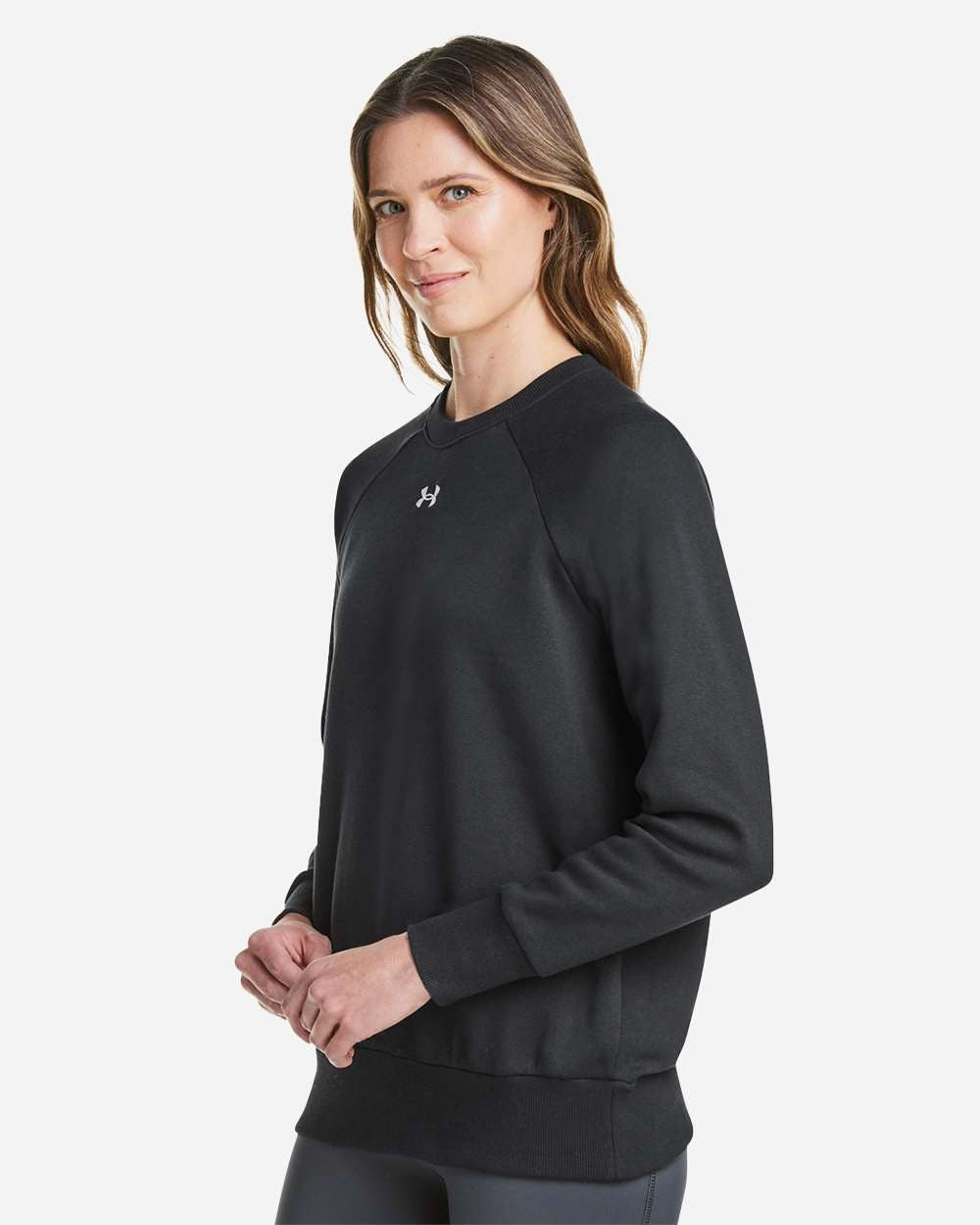 Women's Rival Fleece Crewneck Sweatshirt Black/ White_1