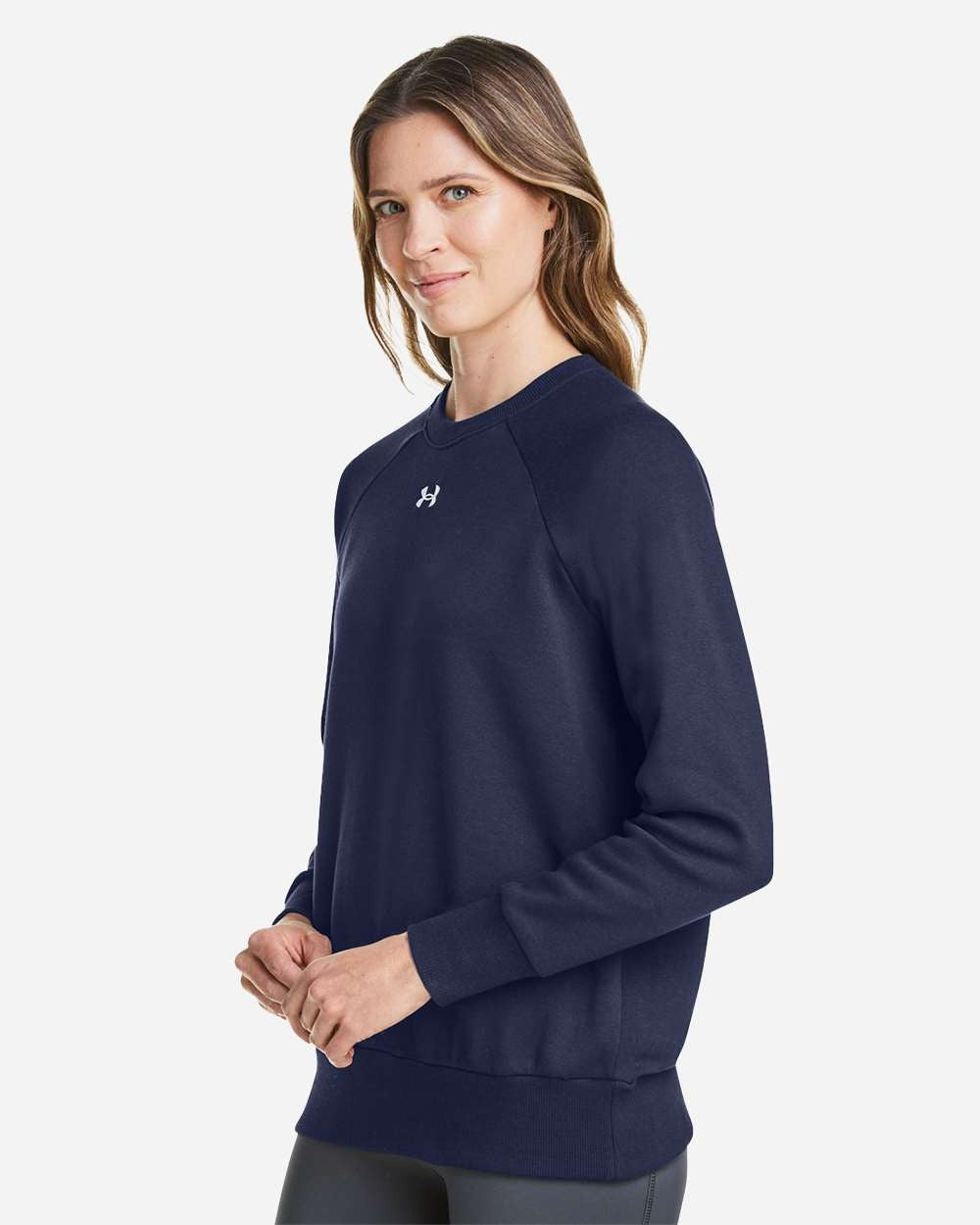 Women's Rival Fleece Crewneck Sweatshirt Midnight Navy/ White_1