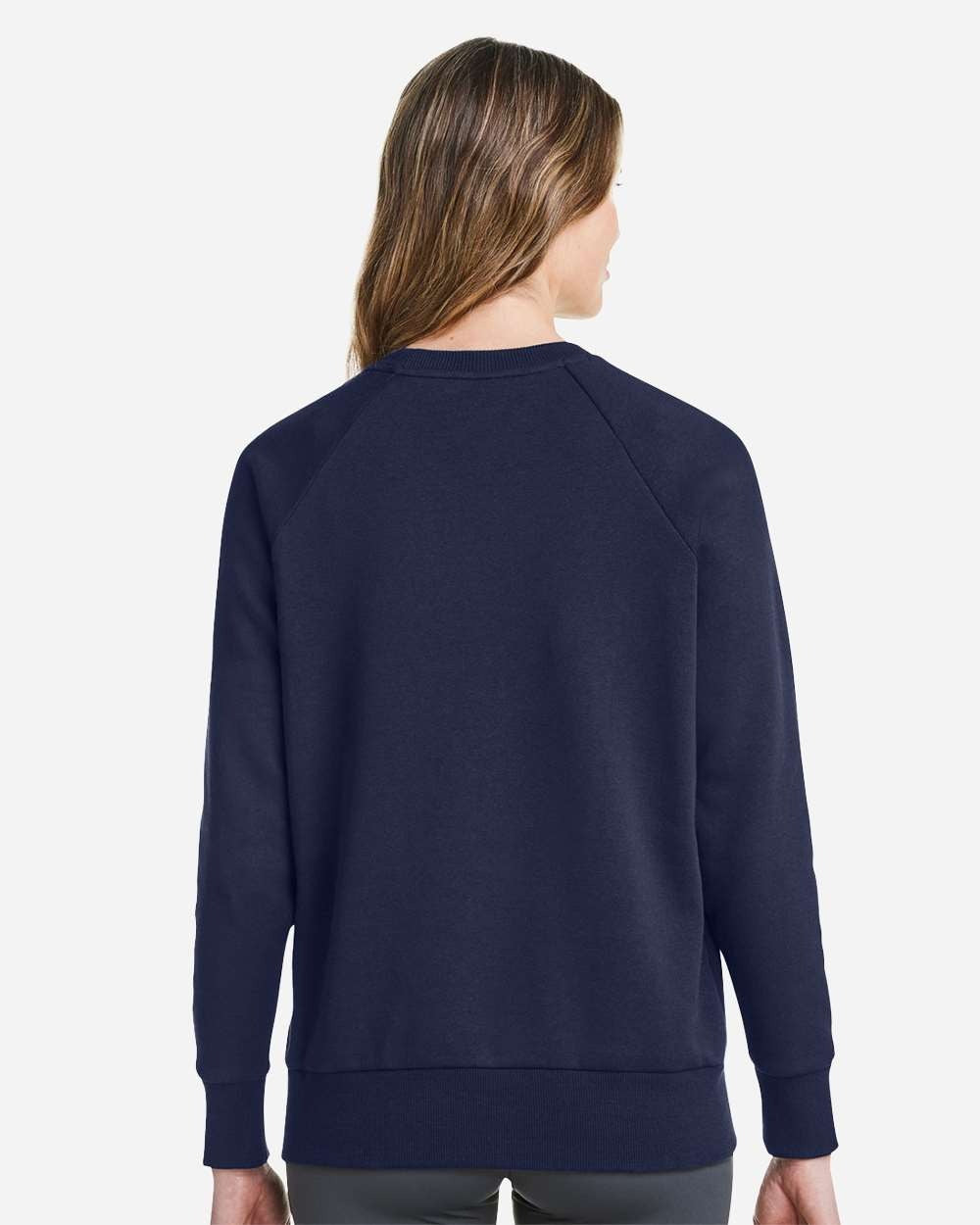 Women's Rival Fleece Crewneck Sweatshirt Midnight Navy/ White_2
