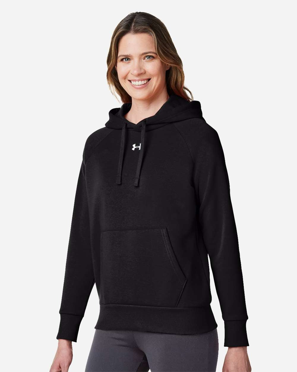 Women's Rival Fleece Hooded Sweatshirt Black/ White_1