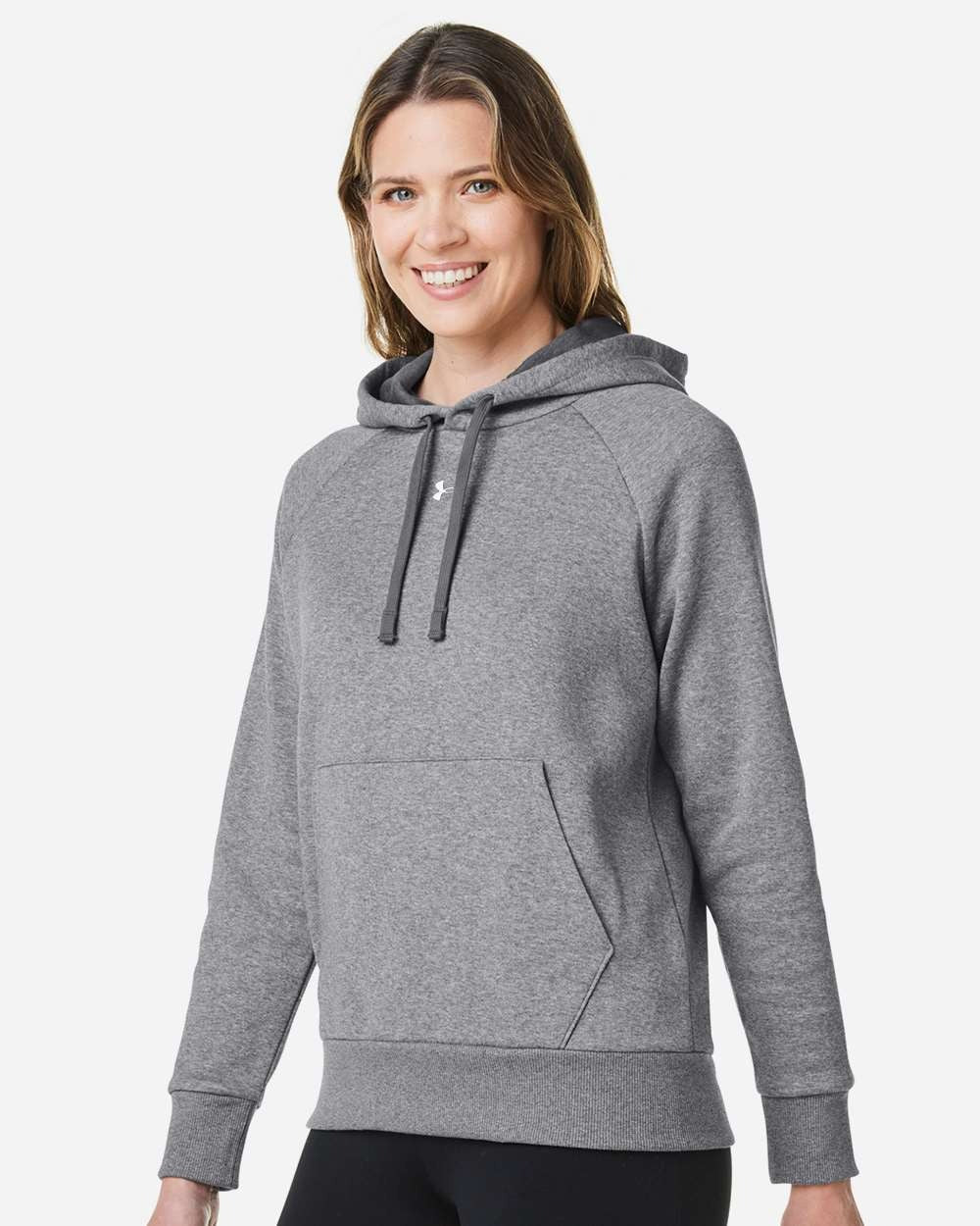 Women's Rival Fleece Hooded Sweatshirt Castlerock Grey Light Heather/ Black_1