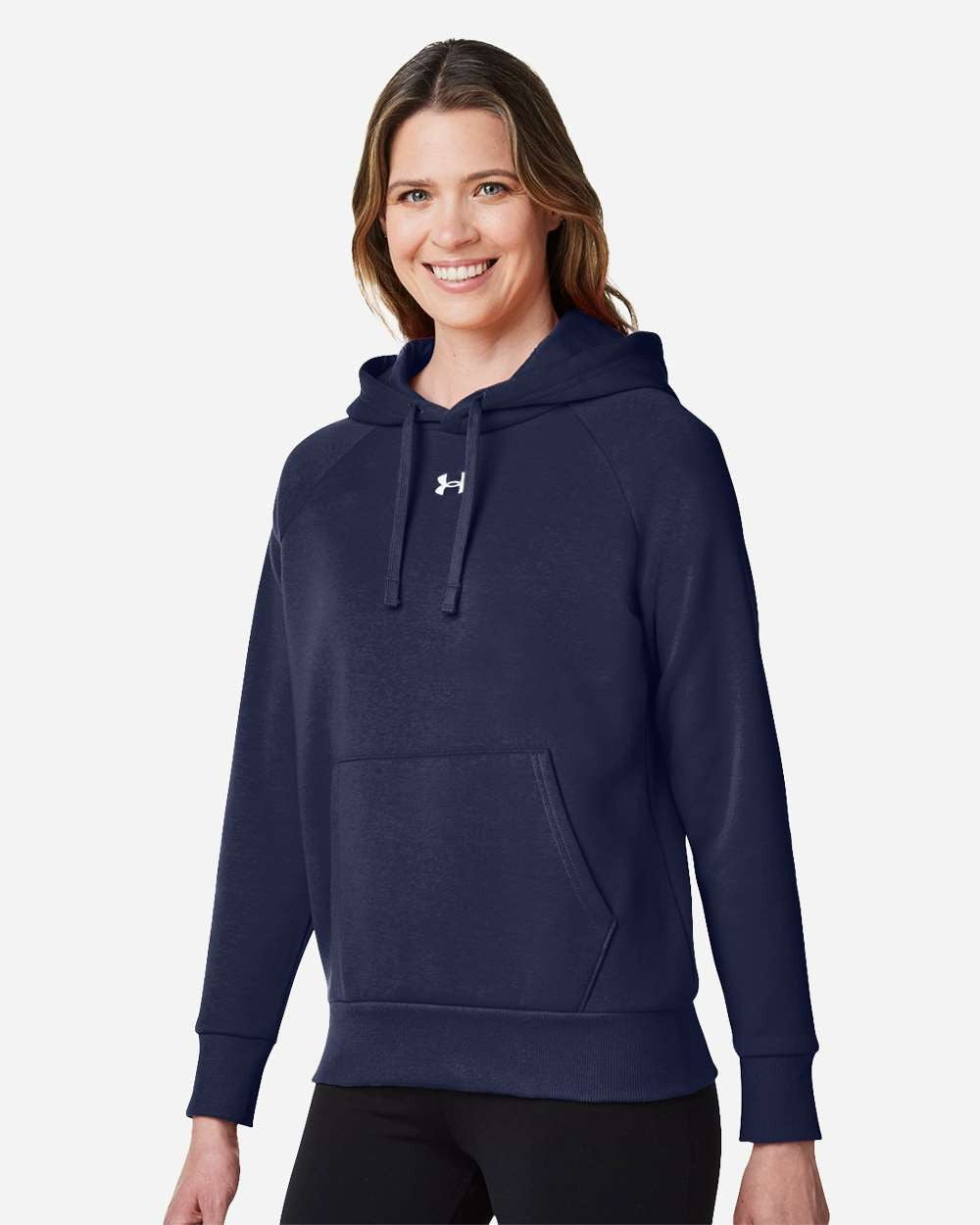 Women's Rival Fleece Hooded Sweatshirt Midnight Navy/ White_1