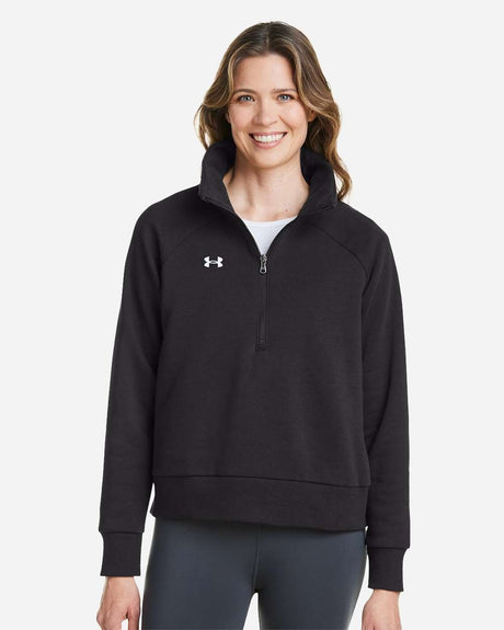 Women's Rival Fleece Quarter-Zip Pullover Black/ White