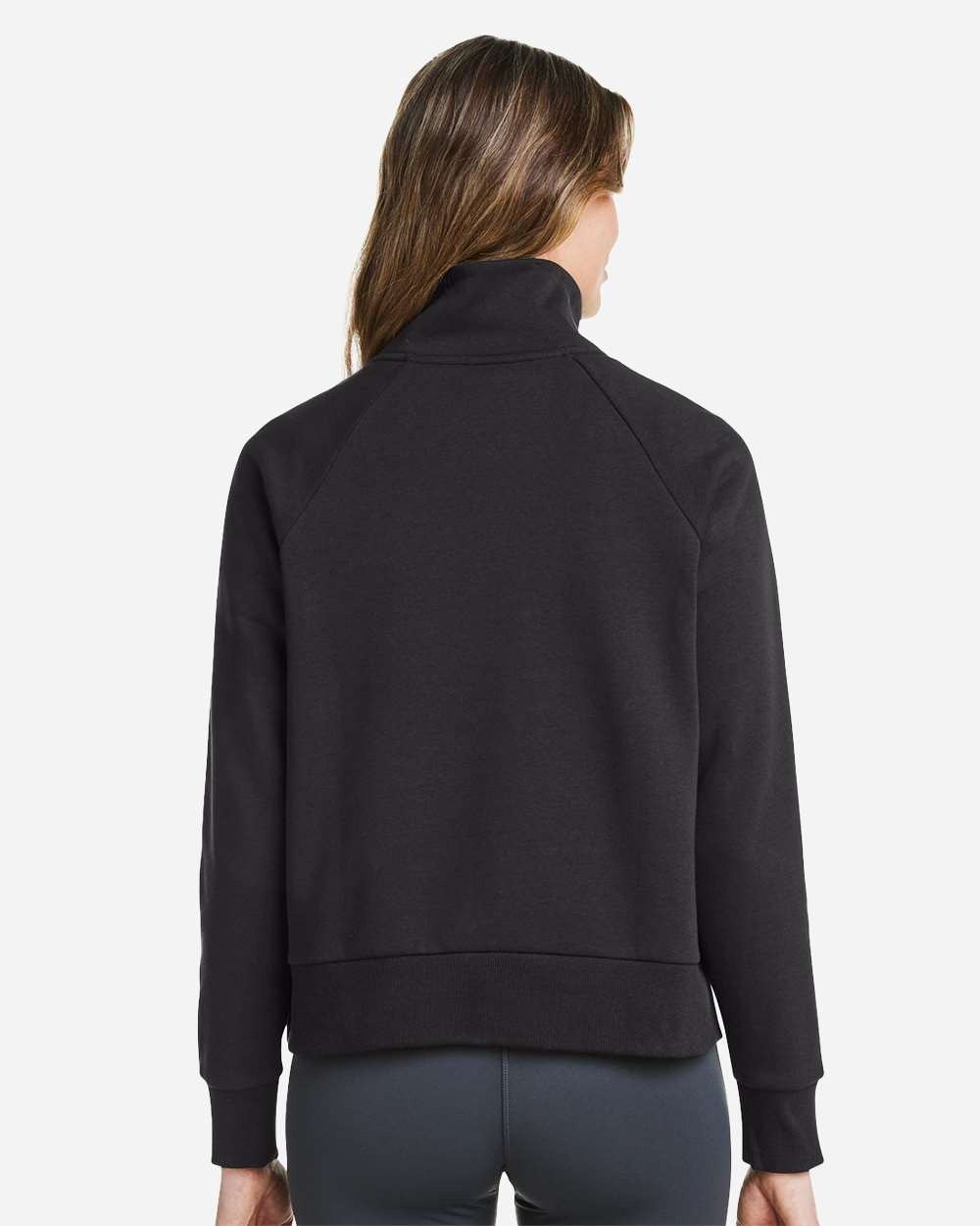 Women's Rival Fleece Quarter-Zip Pullover Black/ White_1