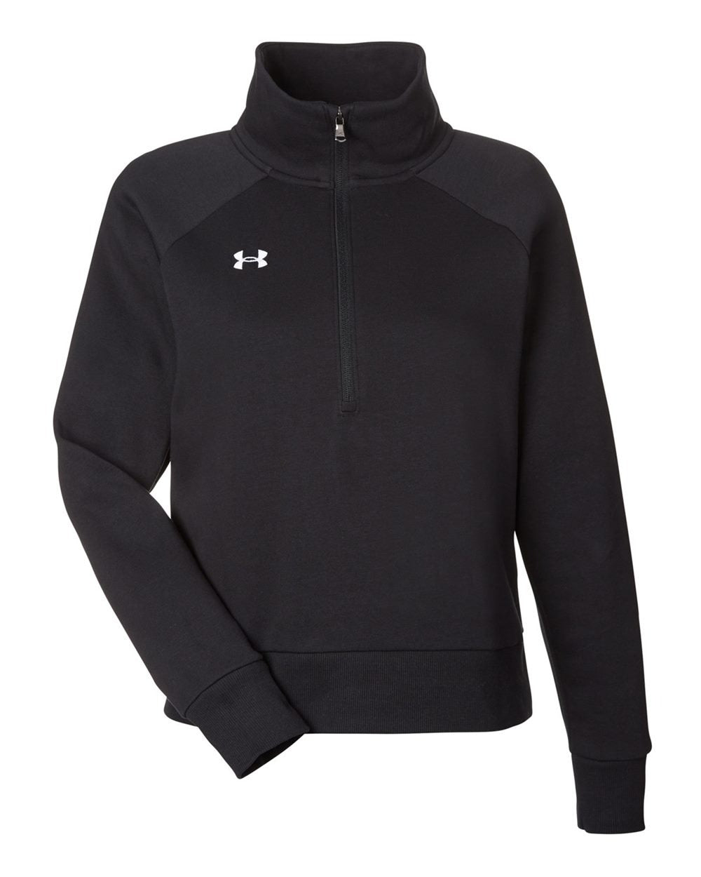 Women's Rival Fleece Quarter-Zip Pullover Black/ White_3