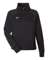 Women's Rival Fleece Quarter-Zip Pullover Black/ White_3