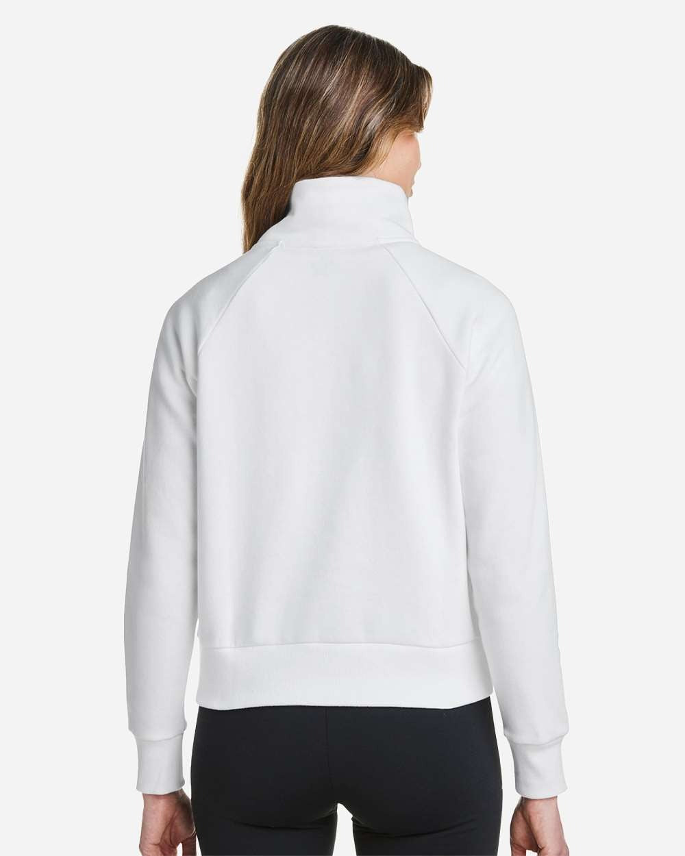 Women's Rival Fleece Quarter-Zip Pullover White/ Black_1